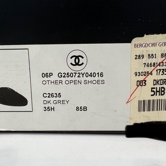 CHANEL DARK GREY METALLIC & patent leather ankle strap heels pearl CC 06P 35.5 - Picture 5 of 13